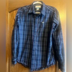 Columbia Navy and Red Plaid Shirt